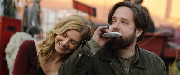 I'd drink, too, if I were on this show. Elizabeth Mitchell as Rachel Matheson, Zak Orth as Aaron. Credit: Brownie Harris/NBC
